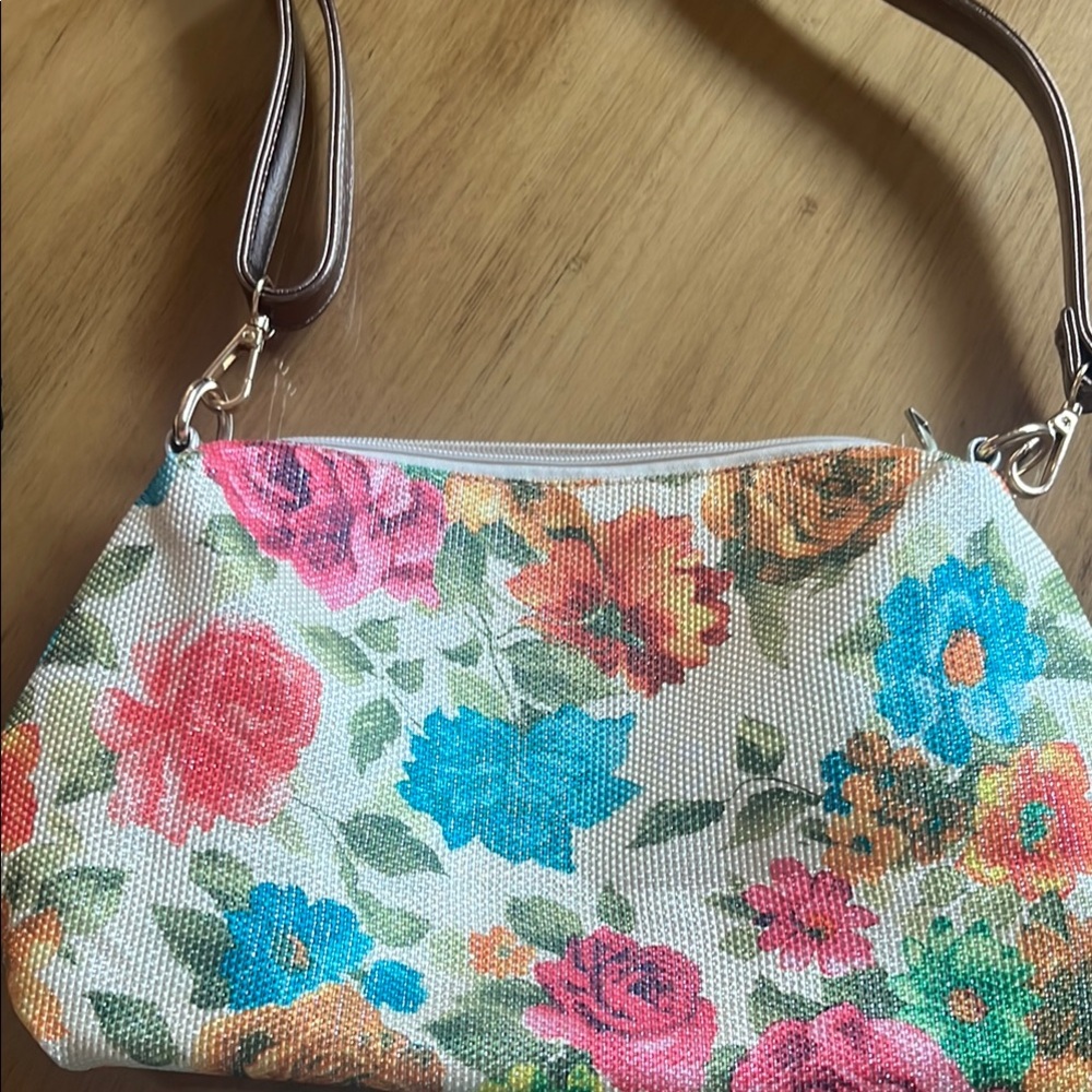 Floral Canvas Shoulder Bag